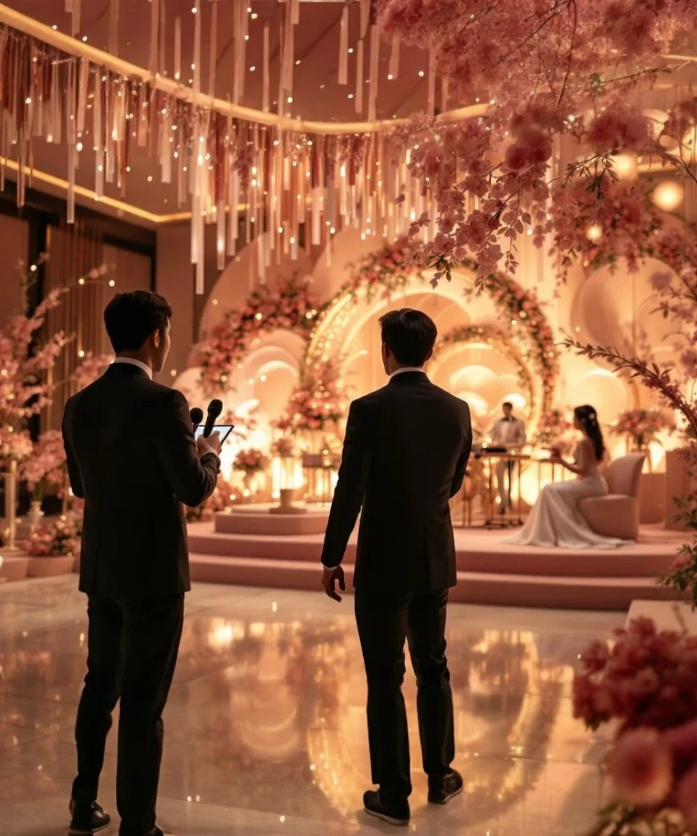 Đội ngũ nhân sự tiệc cưới chuyên nghiệp do Phát Hoàng Gia triển khai